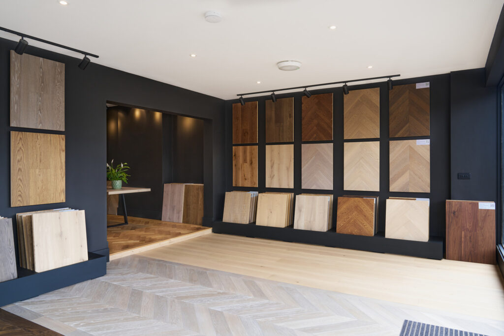 Flooring displays inside the Nubio Group showroom