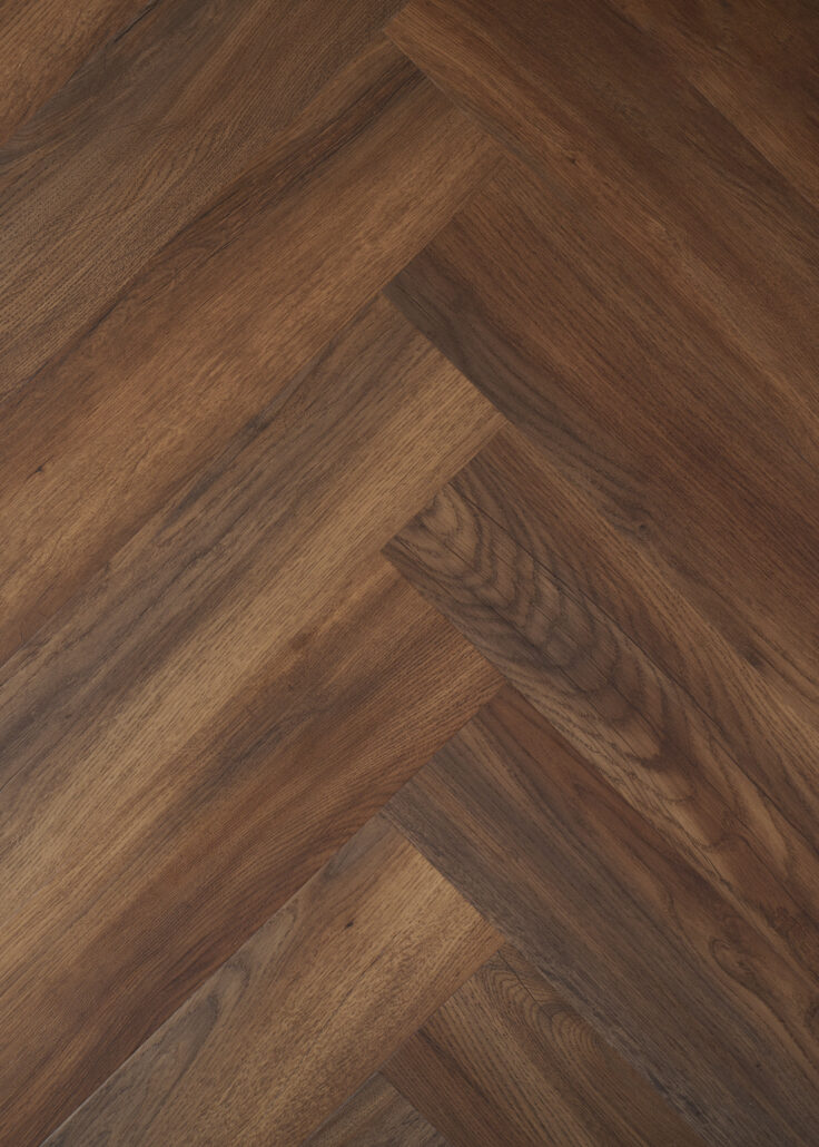 Texas Oak Dark Brown — Laminate Herringbone